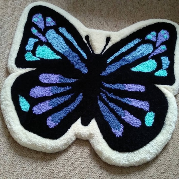 Butterfly Handmade Rug by Artist Loren